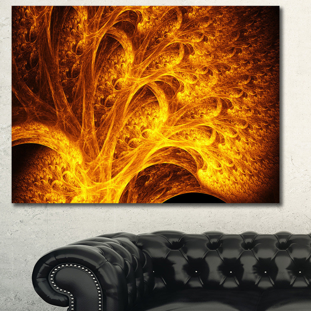 Magical Yellow Psychedelic Tree, Oversized Abstract Canvas Art Print, 60x40