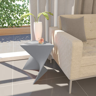 Leisuremod Randolph Modern Triangle Accent Side End Table, Gray, Set of 4
