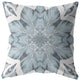 18" Blue Floral Forest Zippered Suede Throw Pillow