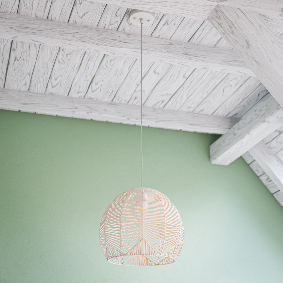Kenroy 94179RAT 1-Light Pendant, Noel Collection, Rattan Finish