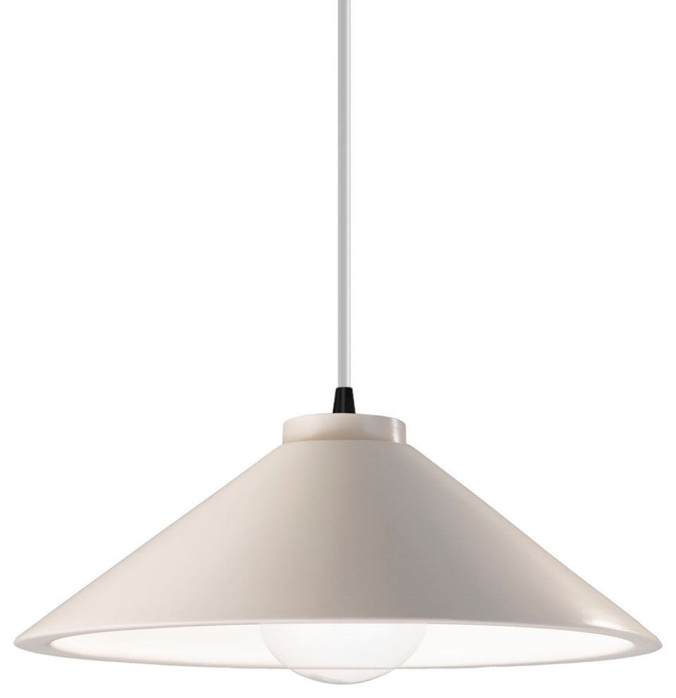 Flare Pendant, Matte White, Matte Black, White Cord, Incandescent