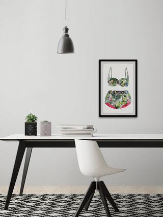 "Tropic Paradise Swimsuit" Framed Painting Print, 24"x36"