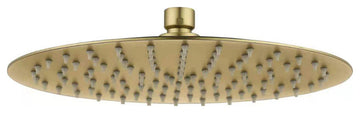 10-12 Inch High Pressure Shower Head Stainless Steel Ultra-Thin Rain Showerheads, Brushed Gold, 12 Inches, Round