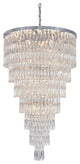 32" Chrome Metal 7-Tier Chandelier With Clear Crystals