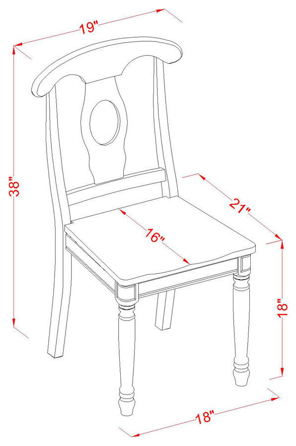 Hlke3-Lwh-W 3Pc Round 42"Table And 2 Panel Back Chairs