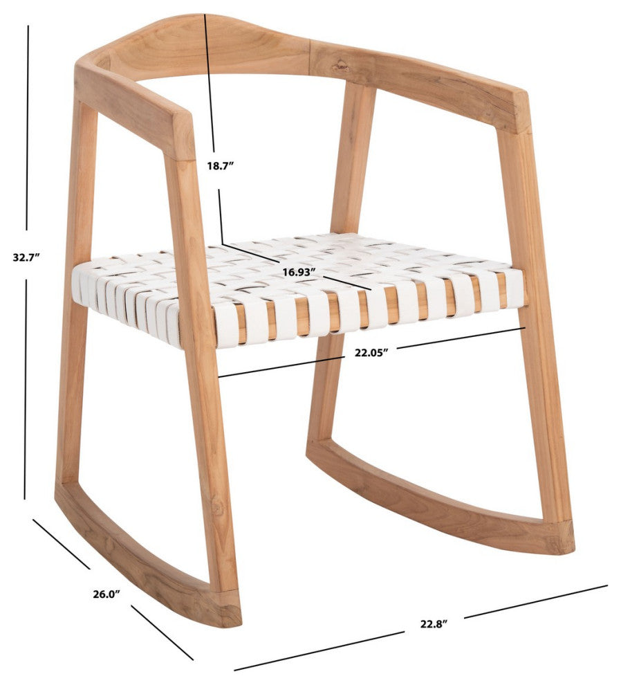 Safavieh Willa Rocking Dining Chair, White/Natural