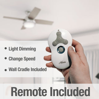 Hunter 44" Dempsey Low Profile Brushed Nickel Ceiling Fan, LED Kit and Remote