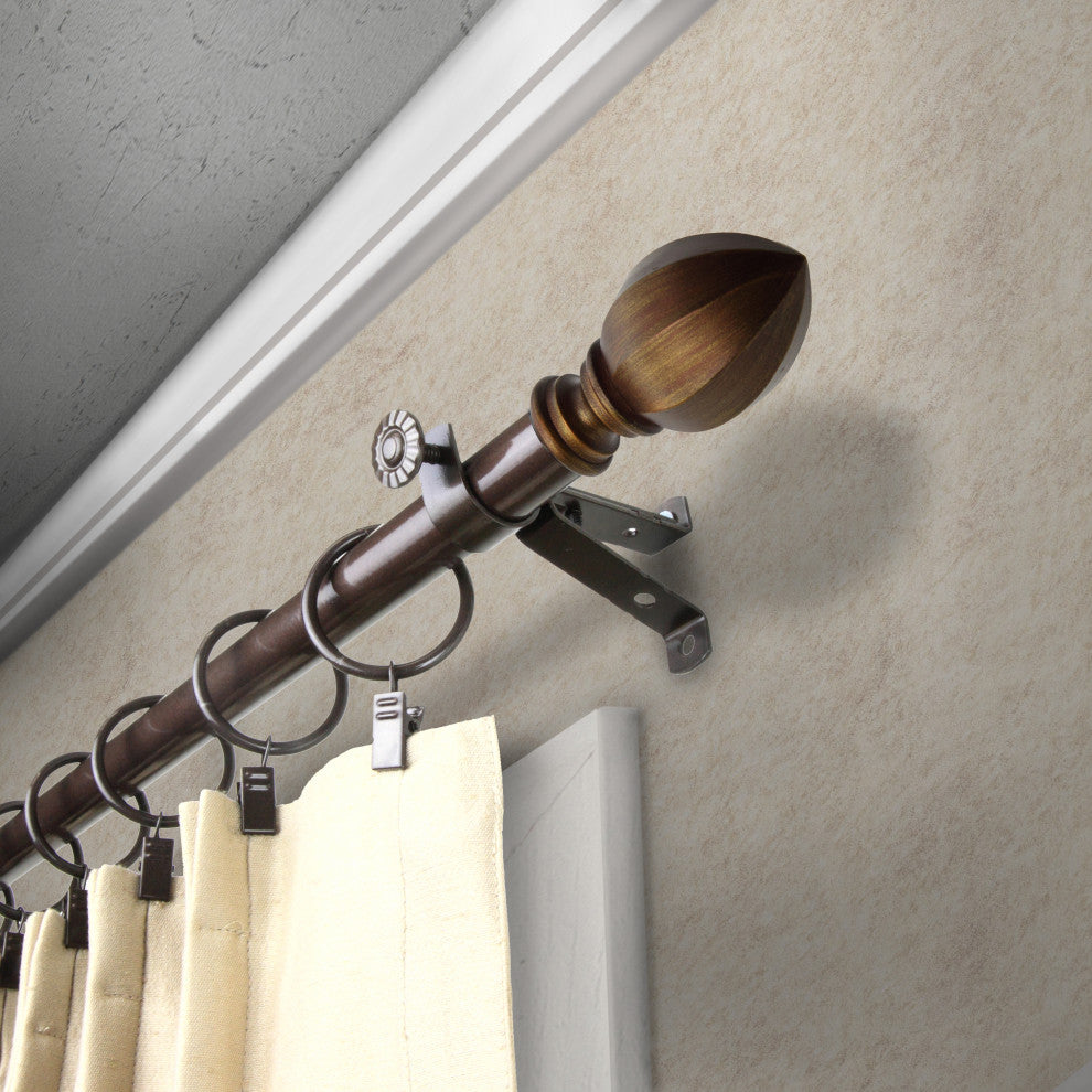 Harper 13/16" Diameter Curtain Rod, Cocoa, 18-28"