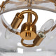LNC Polished Gold Modern Seeded-Glass Semi-flush Mount Light, 12" Width