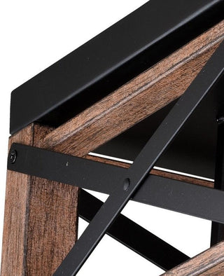 Colton 12" Flush Mount Ceiling Light Rustic Oak and Noble Bronze