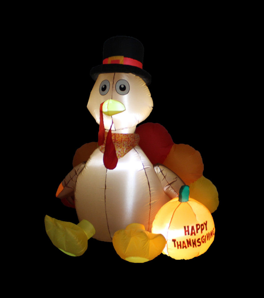 6'' Tall Thanksgiving Inflatable Turkey Yard Decoration