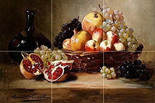 Tile Mural Kitchen Backsplash Still Juicy Fruit, Ceramic Matte