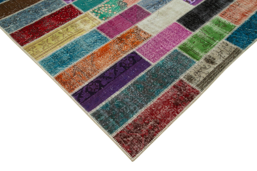 Rug N Carpet - Hand-Knotted Oriental 6' 6" x 9' 9" Vintage Patchwork Area Rug