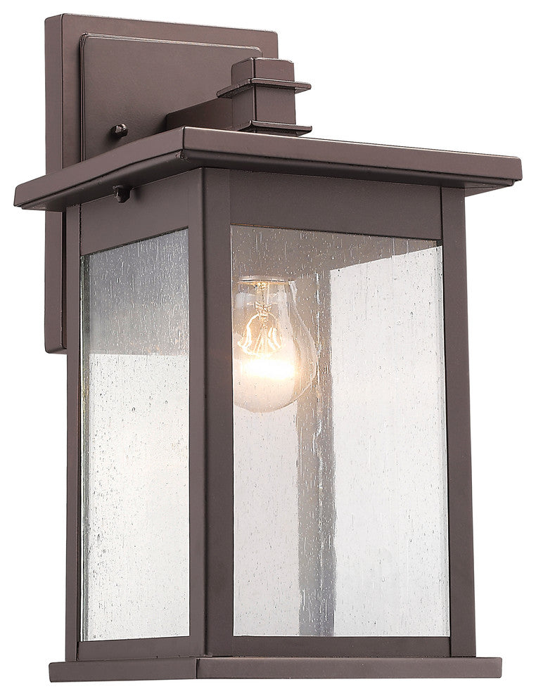 TRISTAN Transitional 1 Light Rubbed Bronze Outdoor Wall Sconce 14"