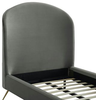 TOV Furniture Vivi Grey Velvet Bed in Twin