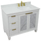 43" Single Vanity, White Finish With White Engineered Stone Top