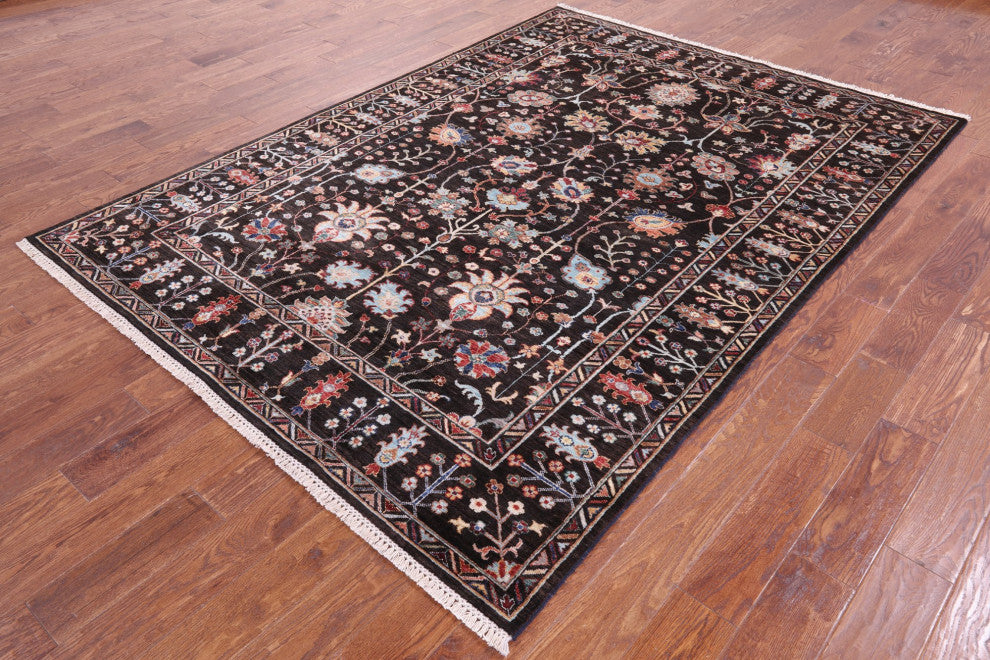 6' 4" X 8' 9" Persian Tabriz Hand Knotted Wool Rug Q10099