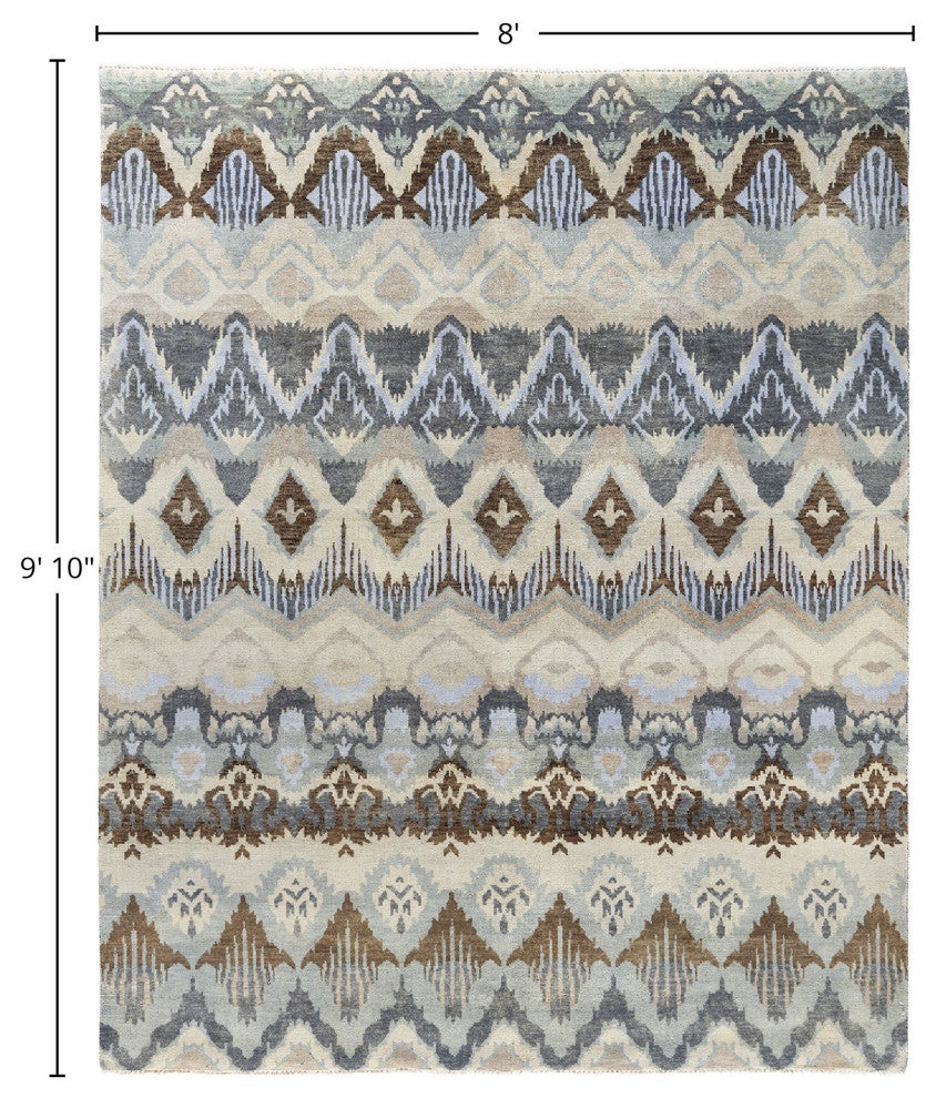 Ikat One-of-a-Kind Handmade Area Rug Beige, 8' 0" x 9' 10"