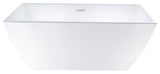 Vanity Art Acrylic Freestanding Soaking Bathtub, Pure White, 67"