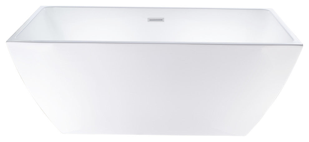 Vanity Art Acrylic Freestanding Soaking Bathtub, Pure White, 67"