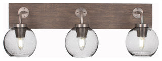 Oxbridge BathBar, GraphitePainted Distressed Wood-look Metal, 5.75" Clear Bubble