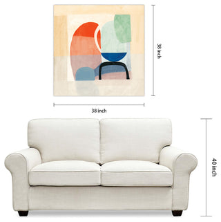 "Multiform II" Abstract Wall Art on Frameless Free Floating Tempered Glass