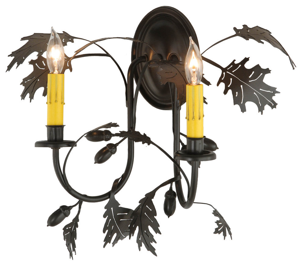 18W Oak Leaf & Acorn 2 LT Wall Sconce