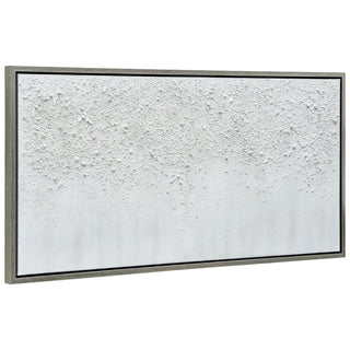 White Snow B Textured Metallic Hand Painted Wall Art Framed Canvas