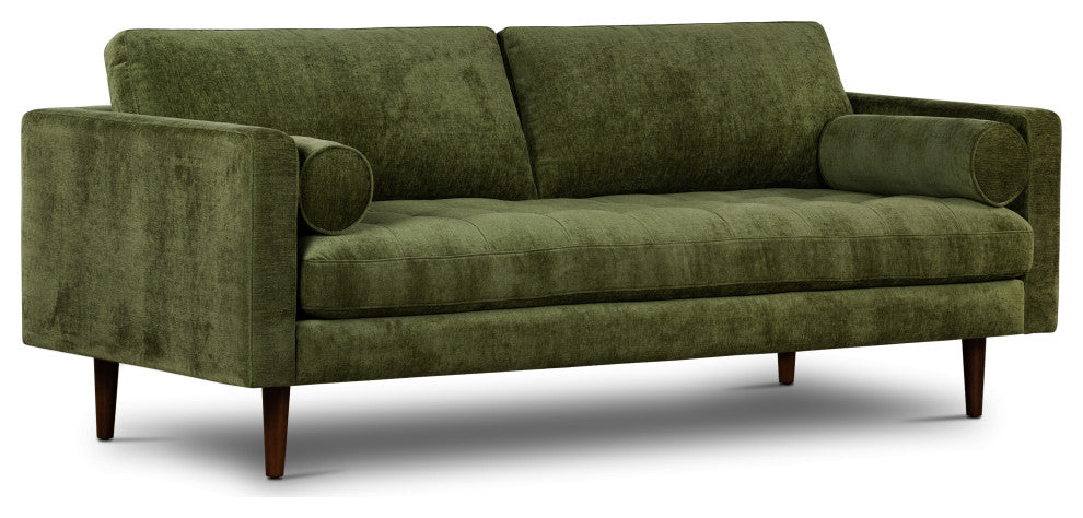 Poly and Bark Napa Velvet Sofa, Distressed Green Velvet