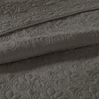 Madison Park Quebec Reversible Bedspread Set, Dark Grey