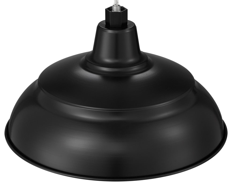 R Series Collection 1-Light 14" RLM Warehouse Shade, Satin Black