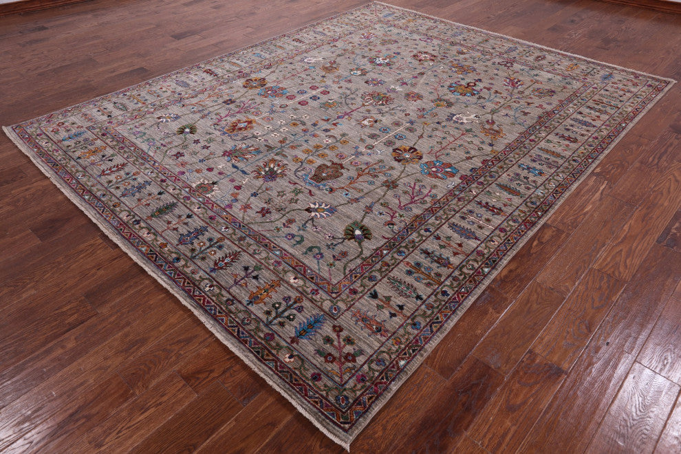 8' 0" X 10' 2" Persian Tabriz Hand-Knotted Wool Rug Q8180