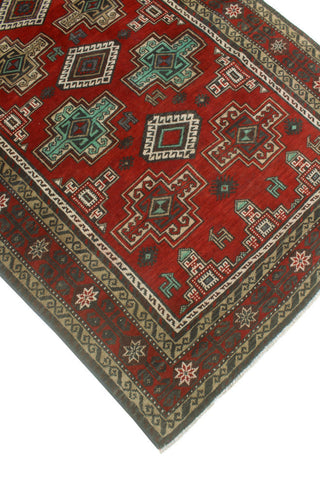 Vintage Distressed Bryant Red/Charcoal Rug, 3'8x6'7