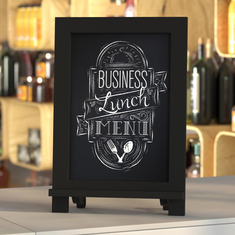 Canterbury Magnetic Chalkboard WithMetal Scrolled Legs, Hang or Countertop Board, Black