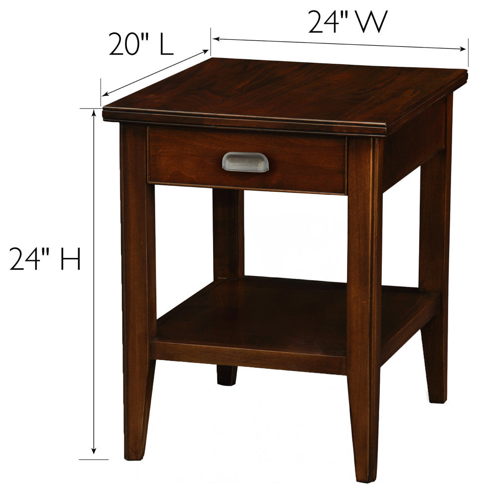 Leick Furniture Laurent Solid Wood Square End Table in Chocolate Cherry