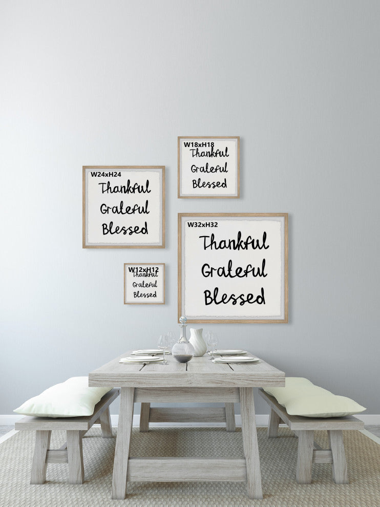 "Grateful and Blessed" Framed Painting Print, 18x18