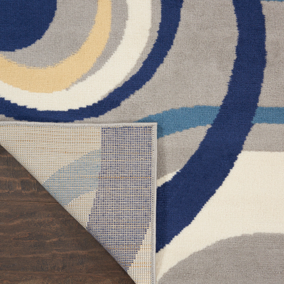 Nourison Home 6'x9' Grafix GRF21 Gray and Blue Area Rug