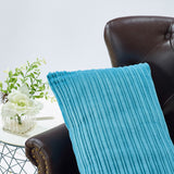 Ribbed Flanned Pillow Shell 4 Piece Set, Sky Blue, 14" X 26"
