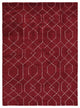 HAND KNOTTED LOOM SILK ECO-FRIENDLY AREA RUG-5'x8',Rectangle,Red White,Geometric