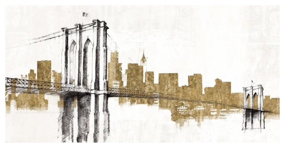 "Skyline Crossing Gold" Digital Paper Print by Avery Tillmon, 38"x20"