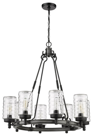 Z-LITE 588-8ABB 8 Light Outdoor Pendant, Ashen Barnboard
