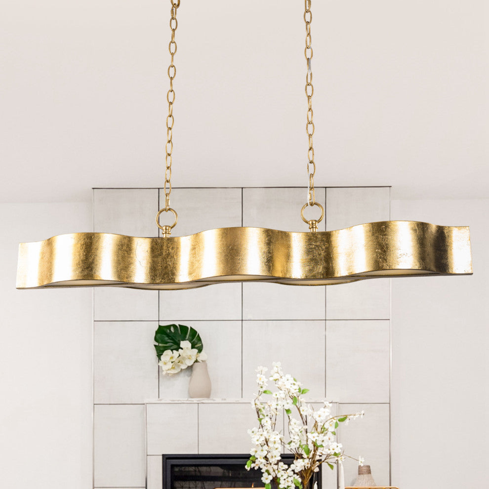 5-Light Gold Adjustable Chain Modern Pendant Light