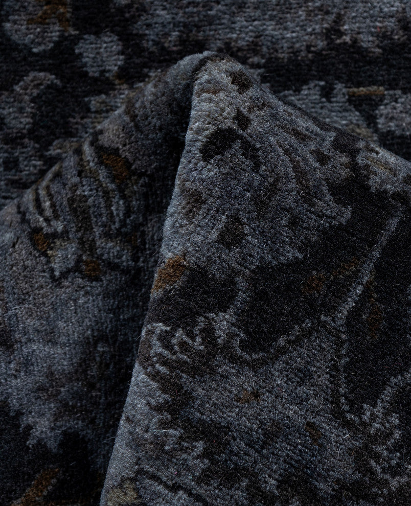 Overdyed One-of-a-Kind Hand-Knotted Area Rug Gray, 2' 7" x 18' 2"