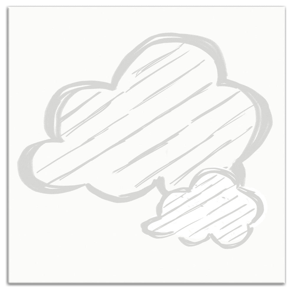 Light Gray Striped Clouds 12x12 Canvas Wall Art