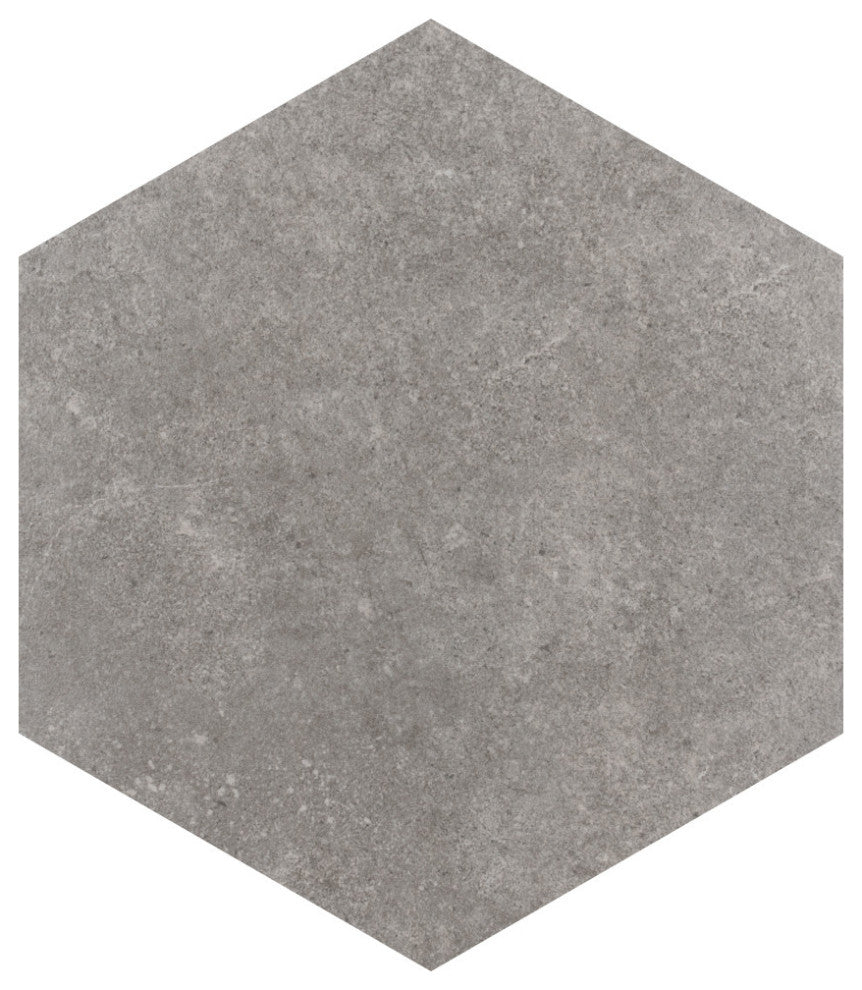 Traffic Hex Grey Porcelain Floor and Wall Tile