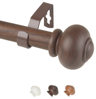 Pola 1" Diameter Curtain Rod, Dark Walnut, 170-240"