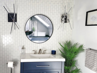 Jesse Black Framed Round 23.6" Wall Mirror