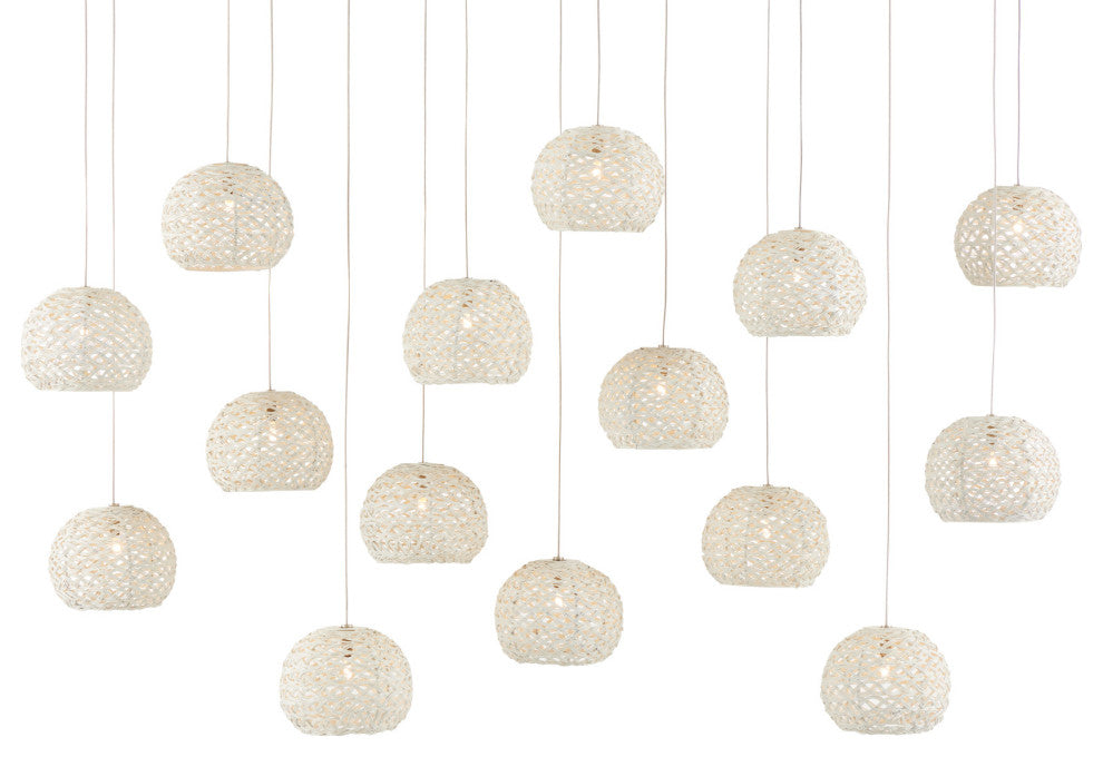 Piero Multi-Drop Pendant, Rectangular 15-Light