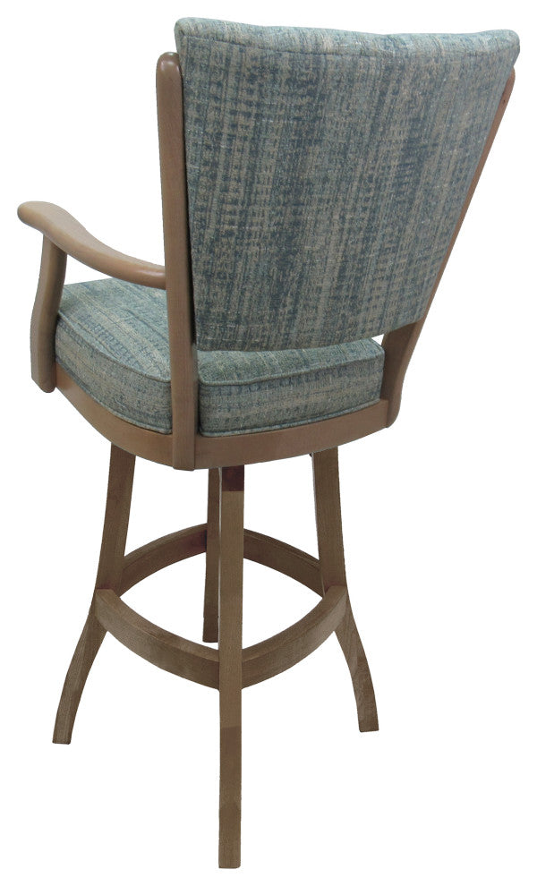 Classic Extra Tall Bar Stool, Watusi Aquatint, White Wash, 34"