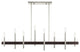 Livex Lighting Denmark 8 Light Brushed Nickel, Bronze Large Linear Chandelier